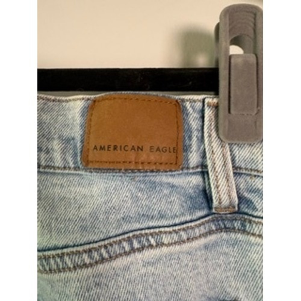 American Eagle Strigid Jeans Women's Size 0 Short Blue Distressed High Rise - Picture 9 of 10